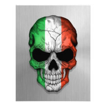 Flag of Italy on a Steel Skull Graphic Personalized Invites