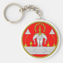 FLAG OF LAOS THREE HEAD ELEPHANT KEYCHAIN