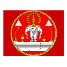 FLAG OF LAOS THREE HEAD ELEPHANT POSTCARDS