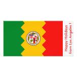Flag of Los Angeles, Happy Holidays from U.S.A. Photo Card Template