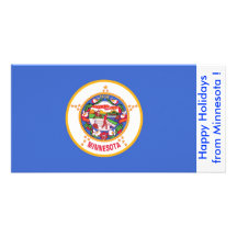 Flag of Minnesota, Happy Holidays from U.S.A. Photo Greeting Card