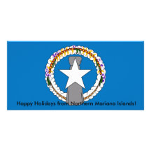 Flag of Northern Mariana Islands Personalized Photo Card