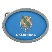 Flag of Oklahoma Oval Belt Buckle