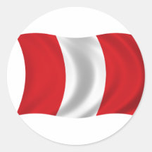 Flag of Peru Round Stickers