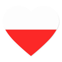 Flag of Poland Heart Stickers