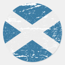 FLAG OF SCOTLAND ROUND STICKER
