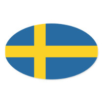 Flag of the Sweden Sticker (Oval)