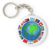 Flag Planet Key Chains