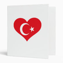 Flag turkey heart vinyl binder
