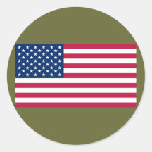 FLAG_USA, 4 July Independence Day Round Sticker