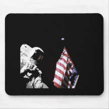 flag wEarth in background Mousepads
