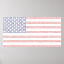 Flag with Declaration of Independence Text Poster