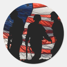 Flag with Soldier Silhouette Stickers