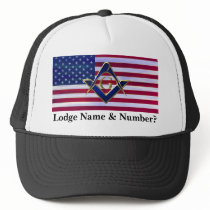 Flag with Square and Compasses Trucker Hats