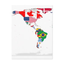 Flagged americas postcard