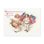 Flags and Flowers from Girl and Boy Post Card