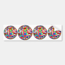 FLAGS OF THE GLOBE BUMPER STICKERS