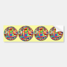 FLAGS OF THE GLOBE BUMPER STICKERS