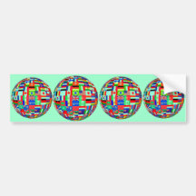 FLAGS OF THE GLOBE BUMPER STICKERS