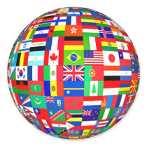FLAGS OF THE GLOBE ROUND STICKER