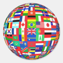 Flags of the World Round Sticker
