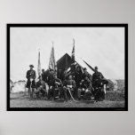 Flags & Officers near Washington, DC 1863 Print