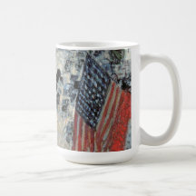 Flags on 57th Street, Hassam Vintage Impressionism Mugs