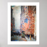 Flags on the Waldorf. 18" x 24" Fine Art Poster