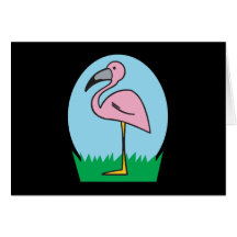 flamant mignon de bande dessinée cartes