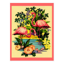 FLAMANTS ASSEZ ROSES EN CARTE POSTALE TROPICALE DE