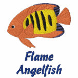 Flame Angelfish Embroidered Shirt (Zip Hoodie)