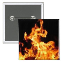 Flame novelty pinback buttons