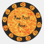 Flame Orange Skull Stickers