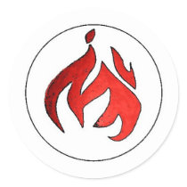 Flame Tuft of Fire from Hot Water Music Round Stickers
