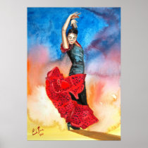 Flamenco dancer painting posters
