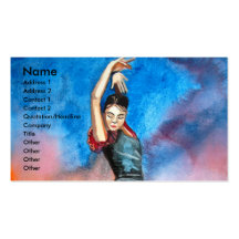 FLAMENCO DANCER watercolour Business Cards