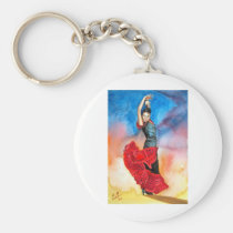 FLAMENCO DANCER watercolour keychains