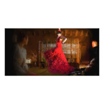 Flamenco fire lights a tea house in Tokyo, Japan Picture Card