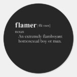 FLAMER T-SHIRT / Gay Slang T-shirt Round Stickers