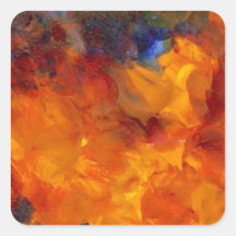 Flames Fire Designer Dramatic Flames Design Square Stickers