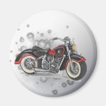 Flames Heart Rock N Roll Biker WeddingFavor Fridge Magnets