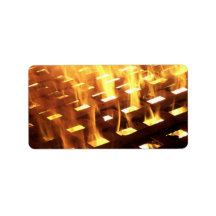 Flames of fire through a lattice photograph design custom address labels