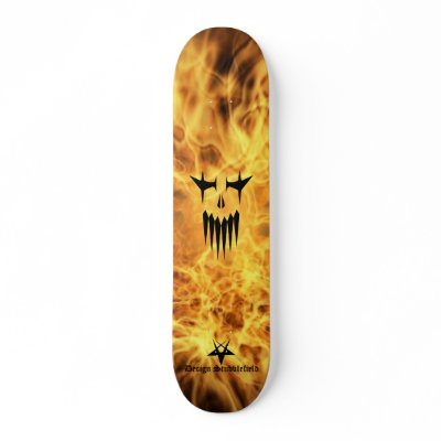Flames Skull Skate Board Decks by stubblefield