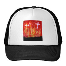 Flames with Faith and Cross Spray Painting Hat