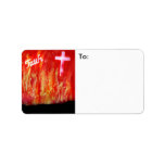 Flames with Faith and Cross Spray Painting Address Labels