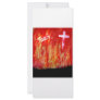 Flames with Faith and Cross Spray Painting Customized Rack Card