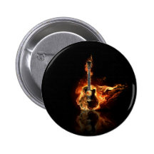 flamin guitar pinback button