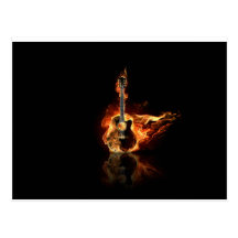 flamin guitar post card