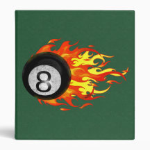 Flaming 8 Ball 3 Ring Binder