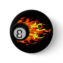 Flaming 8 Ball Pins